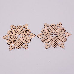はしごペンダント  麻縄で  スノーフレーク  クリスマスのために  バリーウッド  100x86.5x2.5mm  麻縄：1x365mm&nbsp;WOOD-WH0108-32