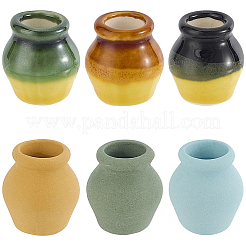 Vase en porcelaine ornements miniatures de pots de fleurs&nbsp;AJEW-GF0014-03