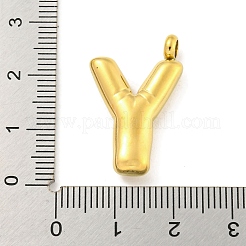 イオンプレーティング（IP）304ステンレスペンダント  レターチャーム  ゴールドカラー  文字y  26x16.5x5.5mm  穴：3mm&nbsp;STAS-C102-16G-Y