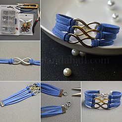 シルバージュエリー、サイズの異なる鉄製リボンのセットを見つける  合金ドロップエンドピース  真鍮カニカンと鉄ツイストエクステンダチェーン&nbsp;FIND-PH0003-01S