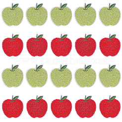 20 Stück 2 Farben Apfelform Stoff Stickerei Applikationen&nbsp;PATC-CA0001-13