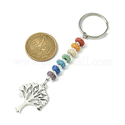 Брелок-подвеска «Древо жизни» из камня и сплава чакры из натуральной лавы KEYC-JKC00644-01