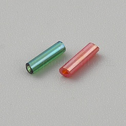 Transparente Farben Regenbogenglas runde Signalhornperlen&nbsp;SEED-WH0004-02