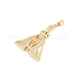 Pendentifs avec zircon cubiques à micro-pavés en laiton&nbsp;KK-F938-36G-02