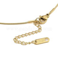 Collares con colgante ovalado de ojo de gato y acero inoxidable 304&nbsp;NJEW-N055-10G