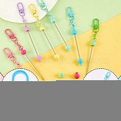18 шт. 9-цветные литые застежки для брелока с бусинами&nbsp;FIND-SC0017-23