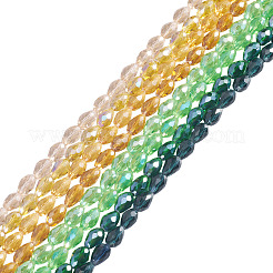 8 нити 8-х цветные прозрачные гальванизированные стеклянные бусины&nbsp;EGLA-TA0013-12
