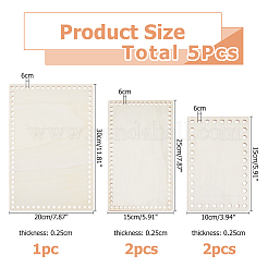 5 шт. 3-х видов деревянных донышек для корзин&nbsp;DIY-HS0002-15