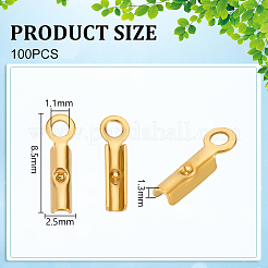 100 Stück Ionenplattierung (IP) 304 Edelstahl-Klapp-Crimp-Kabelenden&nbsp;STAS-UN0061-66