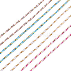 4 Rolle 4 Farben 4-fädige Polycotton-Kordel mit Metallicfaden&nbsp;OCOR-TA0003-33C