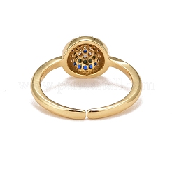 Цветное кубическое циркониевое плоское круглое открытое кольцо-манжета RJEW-G251-02G