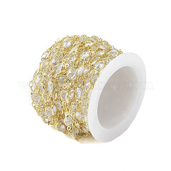 Покрытие стойки латунные цепи микропаве кубический цирконий&nbsp;AJEW-Q150-07G-05