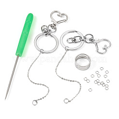 Schlüsselanhänger-Sets aus Legierung mit Lippenstift-Herz&nbsp;DIY-TA0014-02