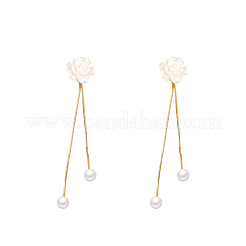 Серьги-гвоздики из розового сплава с кисточками из смолы&nbsp;FS-WG28E3C-01