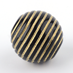 Perline placcatura acrilici rotondi&nbsp;X-PACR-Q102-23B