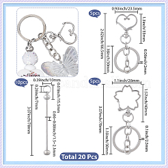 10шт. брелок для ключей из железного прута с бусинами&nbsp;KEYC-SC0001-76