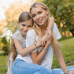 4 набор из 4-х цветных браслетов из полимерной глины Heishi Surfer с плетеными бусинами&nbsp;BJEW-FI0001-68