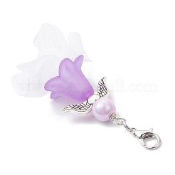 Подвеска в виде ангела из акрила и полиэстера с плиссированной лентой&nbsp;HJEW-JM03541