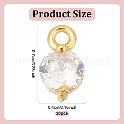 20 шт. подвески из латунного прозрачного кубического циркония&nbsp;KK-GO0001-97
