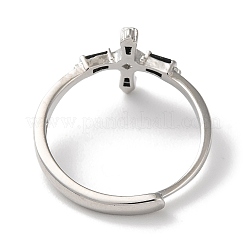 Messing mit verstellbaren Ringen aus Zirkonia&nbsp;RJEW-Z017-04P