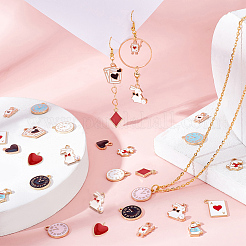 30pcs 15 pendentifs en émail en alliage de style&nbsp;ENAM-SC0002-47