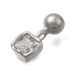 Квадратные подвески из латуни с микропаве из кубического циркония&nbsp;KK-D500-01A-P