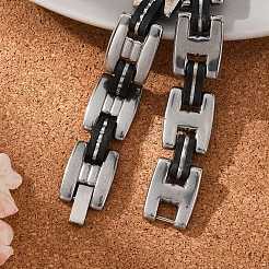 Отличные подарки на день святого валентина для парня браслеты из силикона из нержавеющей стали 304 BJEW-I129-B