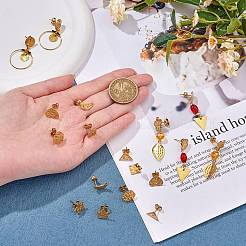 18 шт. 9 шт. фурнитура для сережек-гвоздиков из нержавеющей стали 304&nbsp;STAS-SZ0002-88