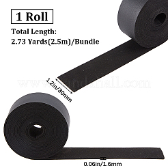 平らな模造革コード  枕の装飾用  ブラック  30x1.6mm  約2.73ヤード（2.5m）/ロール&nbsp;LC-GF0001-04D-01