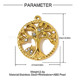 Подвески из нержавеющей стали 304 со стразами&nbsp;STAS-OY009-92G