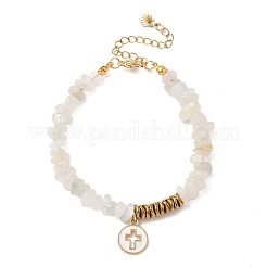 4 bracelet de perles en pierres précieuses mélangées naturelles et synthétiques&nbsp;BJEW-JB12342