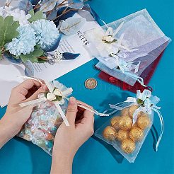 40 шт. 4-х цветные 3D-цветочные мешочки из органзы на завязках OP-BBC0001-06B