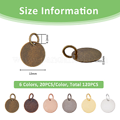 120 шт. 6 цвета тибетский стиль латунь штамповка пустые бирки подвески&nbsp;FIND-FH0009-57
