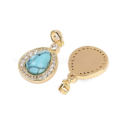 Латунные микропаве прозрачные подвески с фианитом KK-P302-25G