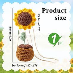 Подвесное украшение крючком в виде подсолнуха AJEW-WH0475-35