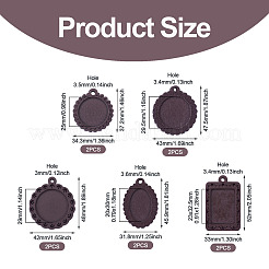 10 pz 5 stili di cabochon per pendenti in legno&nbsp;WOOD-TA0003-05
