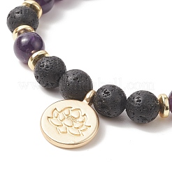 Эластичный браслет из бусин из смешанных натуральных и синтетических драгоценных камней&nbsp;BJEW-JB09312