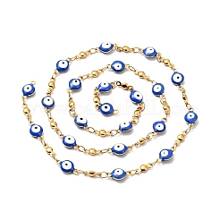 Эмалированные плоские круглые цепочки с звеном от сглаза CHS-G021-01G-03