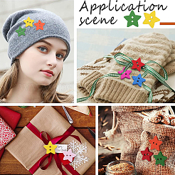 2 пакет 200 шт. окрашенных деревянных пуговиц BUTT-GF0003-74