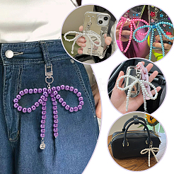 10шт 10-х цветный акриловый бант подвеска украшение&nbsp;HJEW-PH01952