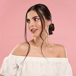 4 пара двухцветных массивных серег-колец Huggie Hoop из нержавеющей стали 304 с эмалью для женщин EJEW-DC0001-37