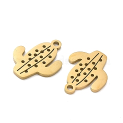 304ステンレスペンダント  サボテンチャーム  イオンプレーティング（ip）  18KGP本金メッキ  21x15x1.3mm  穴：1.8mm&nbsp;SA-CBAAC28-14G
