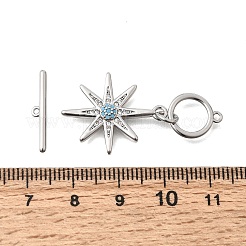 Fermoirs à bascule en laiton pavé de zircone cubique&nbsp;KK-N289-09P