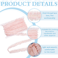 1 шт. полиэстерового плиссированного кружева с отделкой из золотистой металлической нити DIY-MA0006-64A