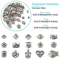 150pcs 15 Arten tibetanische Legierungsperlen&nbsp;FIND-YW0012-81
