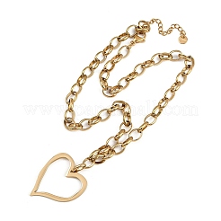 Женские ожерелья с подвеской в форме сердца из нержавеющей стали 304&nbsp;NJEW-F345-01G