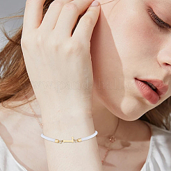 1шт регулируемый нейлоновый шнурок-слайдер браслеты для женщин&nbsp;BJEW-LP0001-33L-G