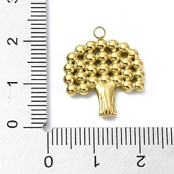 イオンプレーティング（IP）304ステンレスペンダント  18KGP本金メッキ  ツリー  21x18.5x3mm  穴：2mm&nbsp;STAS-B058-21G-06