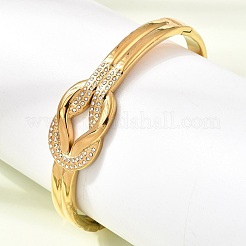 Brazaletes articulados con nudo de acero inoxidable 304 y cristales de imitación para mujer.&nbsp;SA-CBAF851-09G