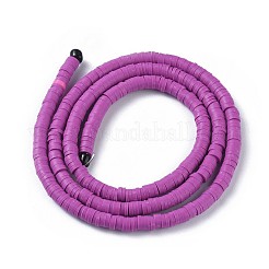 Плоские круглые бусинки распорки ручной полимерной глины&nbsp;CLAY-R067-4.0mm-05